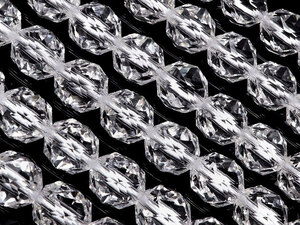 天然水晶 クリスタルクォーツ スターカット 丸玉 8mm［プレミアムカット］【1連販売】 / 2-20 CQ8MC