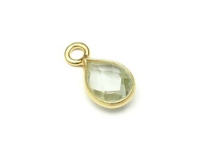  green amethyst pair Shape yellowtail o let cut charm 6×9mm[18KGP][5ko sale ] / 80-12 AM-CM