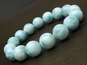 ラリマー 丸玉ブレス 13～14mm No.86【1点もの】 / 60-31 LM-BS86