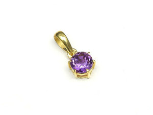  Africa production amethyst coin fa set cut pendant top 6mm[18KGP][1ko sale ] / 60-5 AM6PT