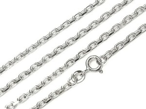 SILVER925 ネックレス あずき2面カットチェーン 2.4mm［ロジウム］ 40cm[1コ販売] / SVNEK-005-40cm