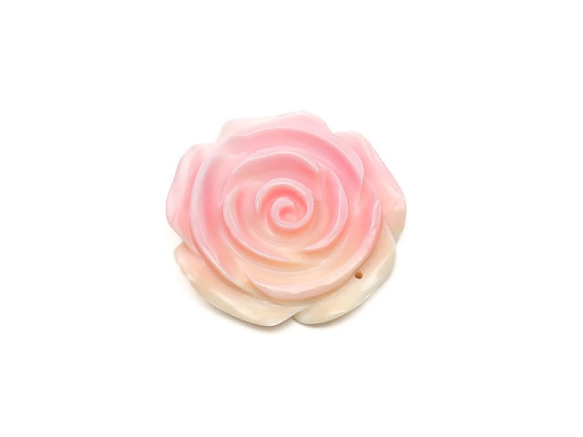 Queen Conch Shell Rose Sculpture 35mm [1 piece sold] / 60-5 SHQC35RZ, beadwork, beads, natural stone, semi-precious stones