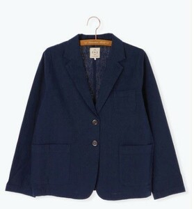  free size * cotton flax *sm2*linen. tailored jacket * navy * unused * tag attaching *sa man sa Moss Moss 