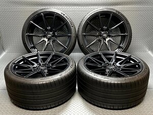 【中古】ADV.1 FLOW spec ADV5.0 20×9J+35 20×10.5J+45 5穴114.3 ミシュラン パイロットスポーツ4S 245/35ZR20 285/30ZR20(23100101)$