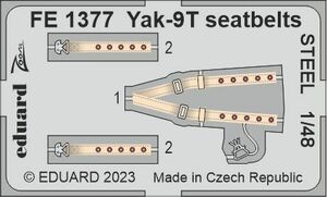 エデュアルド ズーム1/48 FE1377 Yakovlev Yak-9T seatbelts for Zvezda kits