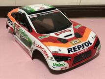 送料無料　1/10 未走行 三菱 レーシングランサー ラリーカー　LED付き ラジコンボディ　タミヤ TAMIYA MITSUBISHI RACING LANCER RALLY CAR_画像1