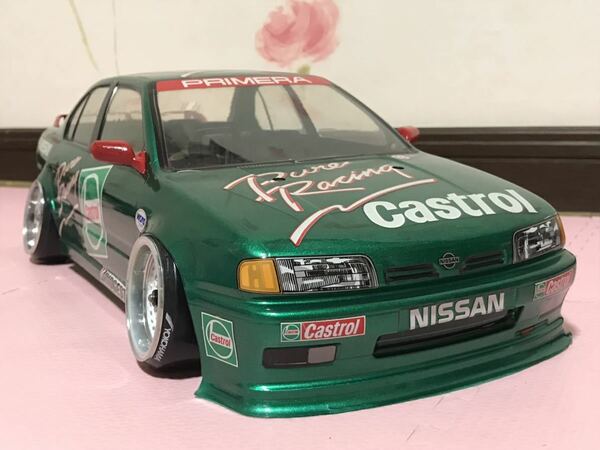 送料無料　当時物　1/10 日産 プリメーラ カストロール レーシングカー ラジコンボディ タミヤ TAMIYA NISSAN PRIMERA CASTROL RACING CAR