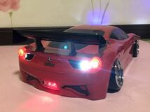 送料無料　1/10 タミヤ　フェラーリ 458 GTウィング、LED付き　ラジコンボディ　TAMIYA FERRARI_画像6