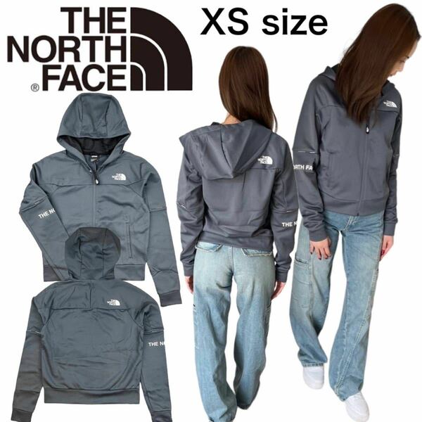 ノースフェイス パーカー NF0A55HE レディースサイズ ミディアム丈 グレー XSサイズ プルオーバー 速乾 THE NORTH FACE W FA FZ 新品