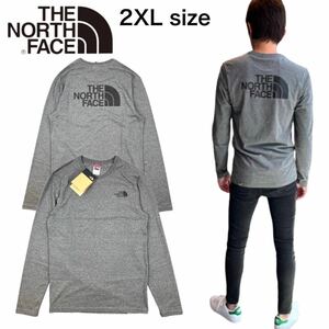 ノースフェイス The North Face ロンT イージー 長袖 Tシャツ NF0A2TX1 バックロゴ グレー 2XLサイズ THE NORTH FACE L/S EASY TEE 新品