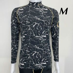  new goods 15753Champion Champion M black white marble men's long sleeve mok neck innerwear under wear running . sweat speed . sport UV cut 