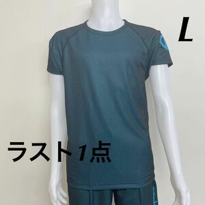 新品18379 Championチャンピオン L ブラック/ブルー　メンズ半袖Tシャツ　スポーツウェア　ランニングジム　丸首Tシャツ　吸汗速乾UVカット