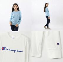 新品16752　Championチャンピオン　100cm 白ホワイト　長袖Tシャツ 胸プリントロゴ丸首Tシャツ 　春オールシーズンキッズジュニア男女兼用_画像6