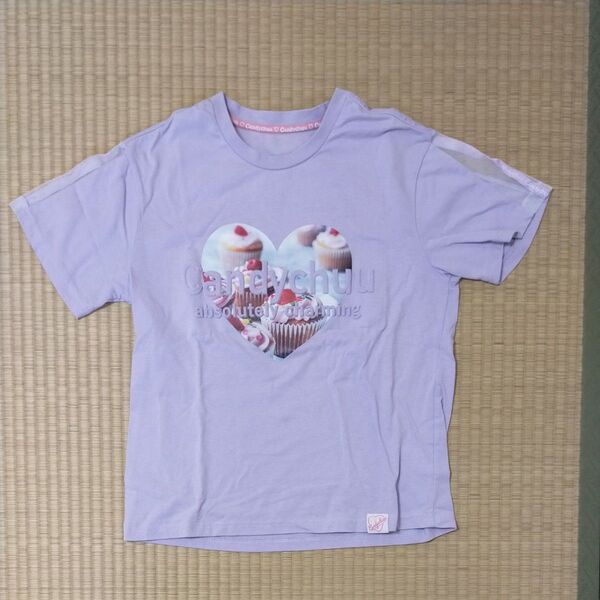 candychuu 半袖Tシャツ 160 ガールズ 紫色 パープル