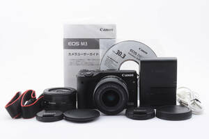 ★外観極上品★ Canon キャノン EOS M3 EF-M 15-45 IS STM / EF-M 22 STM ダブルレンズキット2 ミラーレス一眼カメラ#767