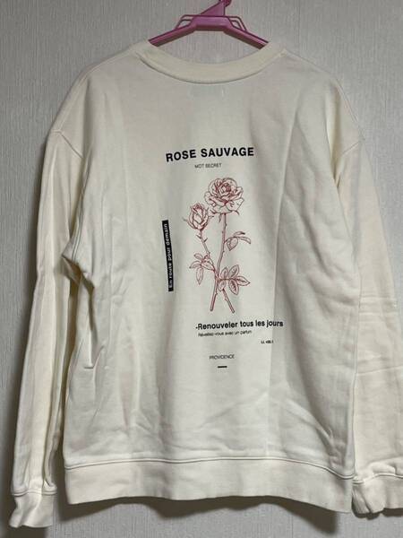 Discoat ディスコート バックプリント ROSE SAUVAGE スウェット 薔薇 バラ ローズ L