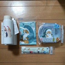 新品 モフサンド ランチセット (お弁当箱、水筒、お箸、巾着) サメにゃん&ダブルえび天にゃん_画像1