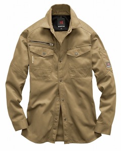 バートル 8105 長袖シャツ カーキ LLサイズ 防塵 綿素材 作業服 作業着 8101シリーズ
