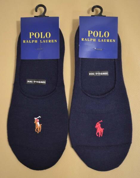 新品　タグ付き　女性　 POLO RALPH LAUREN 　ポロラルフローレン　紺色ペッツソックス　２足セット　送料無料　