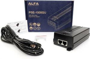 ALFA NETWORK ALFA PSE-1000GU 48V 30W Giga bit Giga PoE injector IEEE802.3at/af correspondence WAPM-1266R operation verification ending UL certification acquisition 