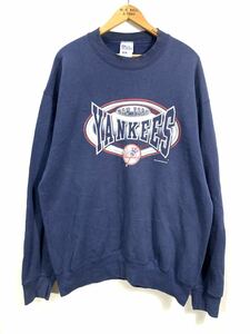 ■ ビンテージ PRO PLAYER New York Yankees MLB 1997 アメリカ製 90s 古着 スウェット トレーナー XL ネイビー メジャーリーグ 野球 ■