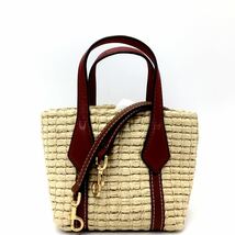 1円 【新品同様・新作】Tory Burch トリーバーチ ショルダーバッグ ハンドバッグ 2way カゴ ストロー レディース メンズ_画像2