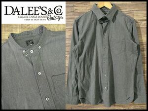 送無 美品 DALEE'S ダリーズ DELUXEWARE デラックスウエア 30's Calico Shirt キャラコ 黒杢 シャンブレー ワーク シャツ 黒シャン 16 (L)