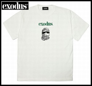 送無 希少 新品未開封 タグ付き exodus エクソダス EXDS-TEE-01 SHEMAGH T-SHIRT 半袖 ロゴ プリント Tシャツ カットソー アフガン 白 L