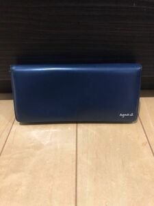 お買い得　アニエスベー　agnesb. ネイビー　長財布