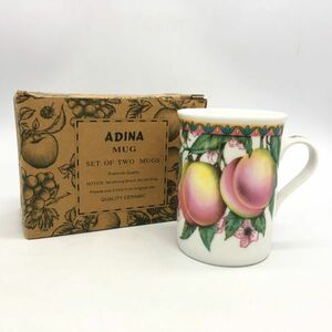 【A 20539】マグカップ フルーツ 桃 果物柄 マグ コップ 食器 洋食器 茶器 アンティーク 経年保管品 中古品 梱包60サイズ