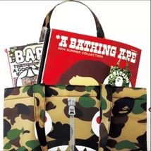 BAPE◆A BATHING APE／迷彩カモ◆ア ベイシング エイプ◆シャーク◆CAMO柄／クッショントート／サメ／トートバッグ／付録ノベルティ_画像3