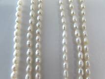 美品 バロックパール 3連 本真珠 パール ネックレス ロングネックレス SILVER刻印 アクセサリー 服飾小物 ファッション小物 ケース付 A33_画像7