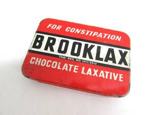 当時物 レトロ brooklax chocolate 空缶 空き缶 ブリキ缶 薬缶 英国ブルックラックス チョコレート下剤 イギリス製