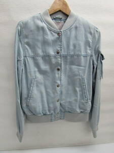 DIESEL Industry diesel Denim jacket MA-1 design Denim jacket thin lady's light blue S size 