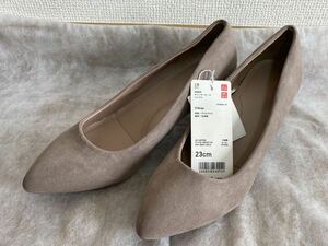  new goods unused Uniqlo tea n key heel pumps 23cm lady's beige shoes shoes low heel meat thickness insole / commuting ~ formal 