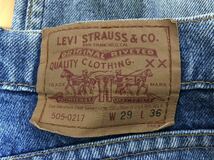 93年3月90sヴィンテージMADE IN USAアメリカ製Levi's リーバイス505-0217デニムパンツ ボタン裏525表記W29L36実測W74cmL90cm_画像4