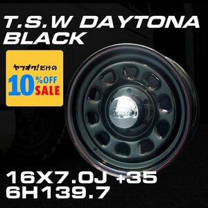 ■ T's Factory TSW デイトナ DAYTONA ブラック BLACK 16×7J +35 6穴139.7 16インチ スチールホイール 4本セット 200系 ハイエース