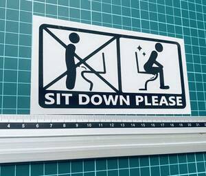 SIT DOWN PLEASE ステッカー1（色変更可能）