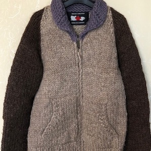 【クリーニング済】 アダムエロペ カウチンセーター カナダ製 肉厚 カウチンニット カーディガン INDIAN SWEATER  ADAM ET ROPEの画像1