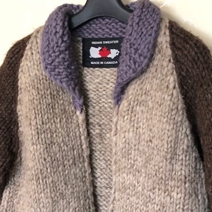 【クリーニング済】 アダムエロペ カウチンセーター カナダ製 肉厚 カウチンニット カーディガン INDIAN SWEATER  ADAM ET ROPEの画像2