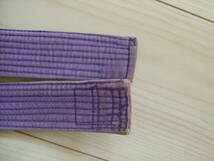 しっかり洗濯　ほぐれているのでほどけにくい　約２１２センチ　紫色帯　中古　紫帯_画像6