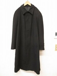 i3253：イタリア製！GIORGIO ARMANI(ジョルジオアルマーニ)カシミヤ混 ロングコート 50/XL ステンカラーコート 黒ブラック/メンズ紳士