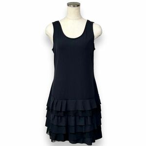 matsuo Inter National sensounicosenso Uni ko black frill no sleeve tunic 38 size 