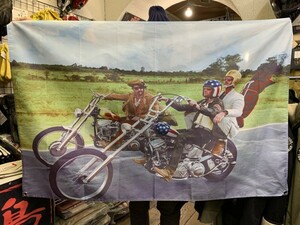 EASYRIDER イージーライダー　カラー　タペストリー　旗　フラッグ　ハーレー　パンヘッド　キャプテンアメリカ　70's デッドストック