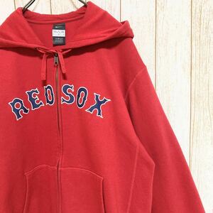 NIKE ナイキ MLB Boston RedSox ボストン・レッドソックス フルジップ スウェット パーカー L メジャーリーグ USA古着 アメリカ古着