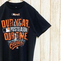 Majestic マジェスティック MLB Baltimore Orioles ボルチモア・オリオールズ プリント Tシャツ M メジャーリーグ USA古着 アメリカ古着_画像1