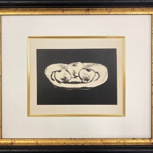 【特価】 ≪ ジョルジュ ブラック ≫ リトグラフ【石版画】 POMMES SUR FOND NOIR 1963年 GEORGES BRAQUE