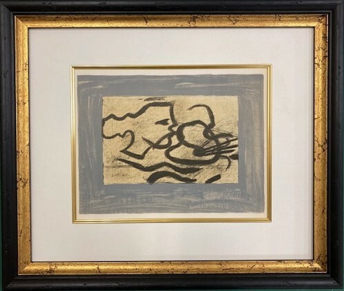 【特価】　≪　　ジョルジュ ブラック　　≫　　リトグラフ【石版画】 　 PROFIL A LA PALETTE 　 1963年 　GEORGES BRAQUE