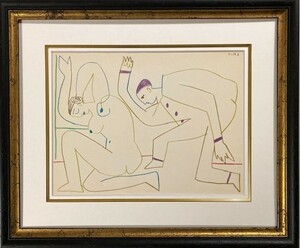 【特価】　≪　　パブロ・ピカソ　　≫　オリジナルリトグラフ【石版画】 　 1954年 　PICASSO AND THE HUMAN COMEDY-VII 　PABLO　PICASSO