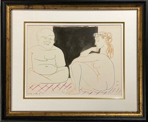 【特価】　≪　　パブロ・ピカソ　　≫　オリジナルリトグラフ【石版画】 1954年 　PICASSO AND THE HUMAN COMEDY-XIII 　PABLO　PICASSO